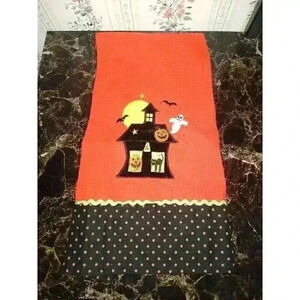 HOBBY LOBBY HALLOWEEN PARTY DISH TOWEL RETIRED DESIGN ORANGE